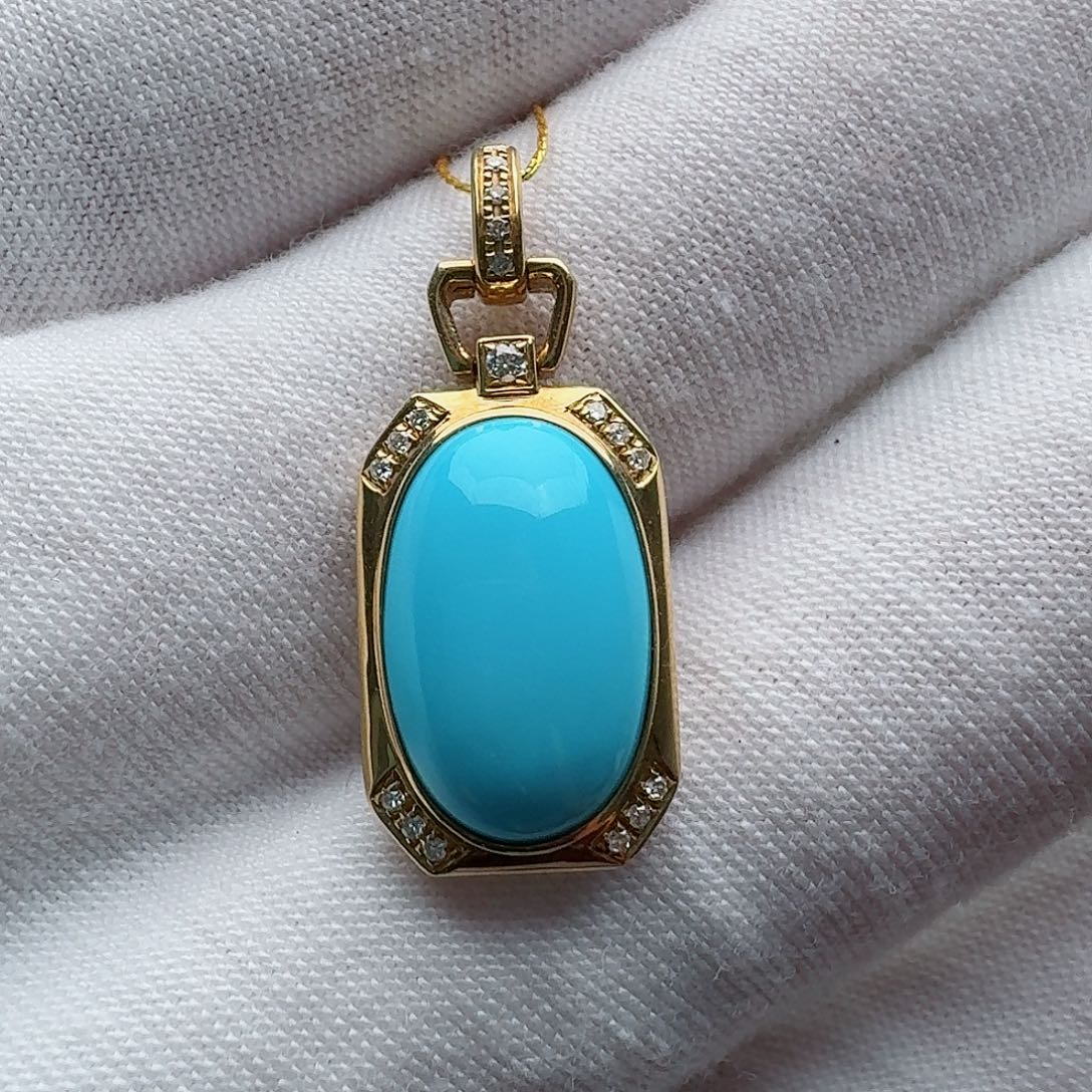 绿松石18K金镶嵌配饰