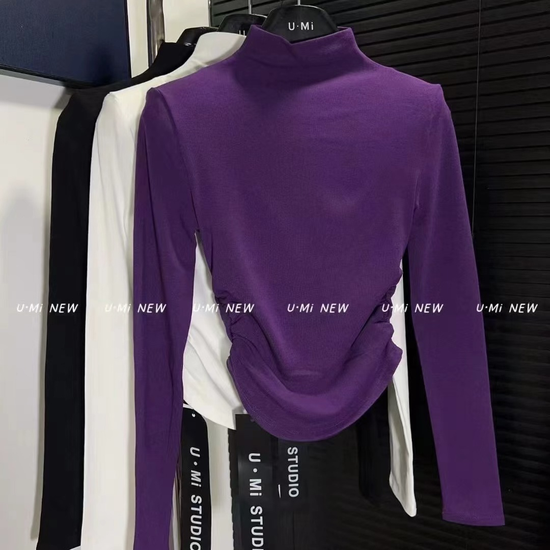 【相老板】精选新品-68652-加薄绒下摆U型长袖上衣