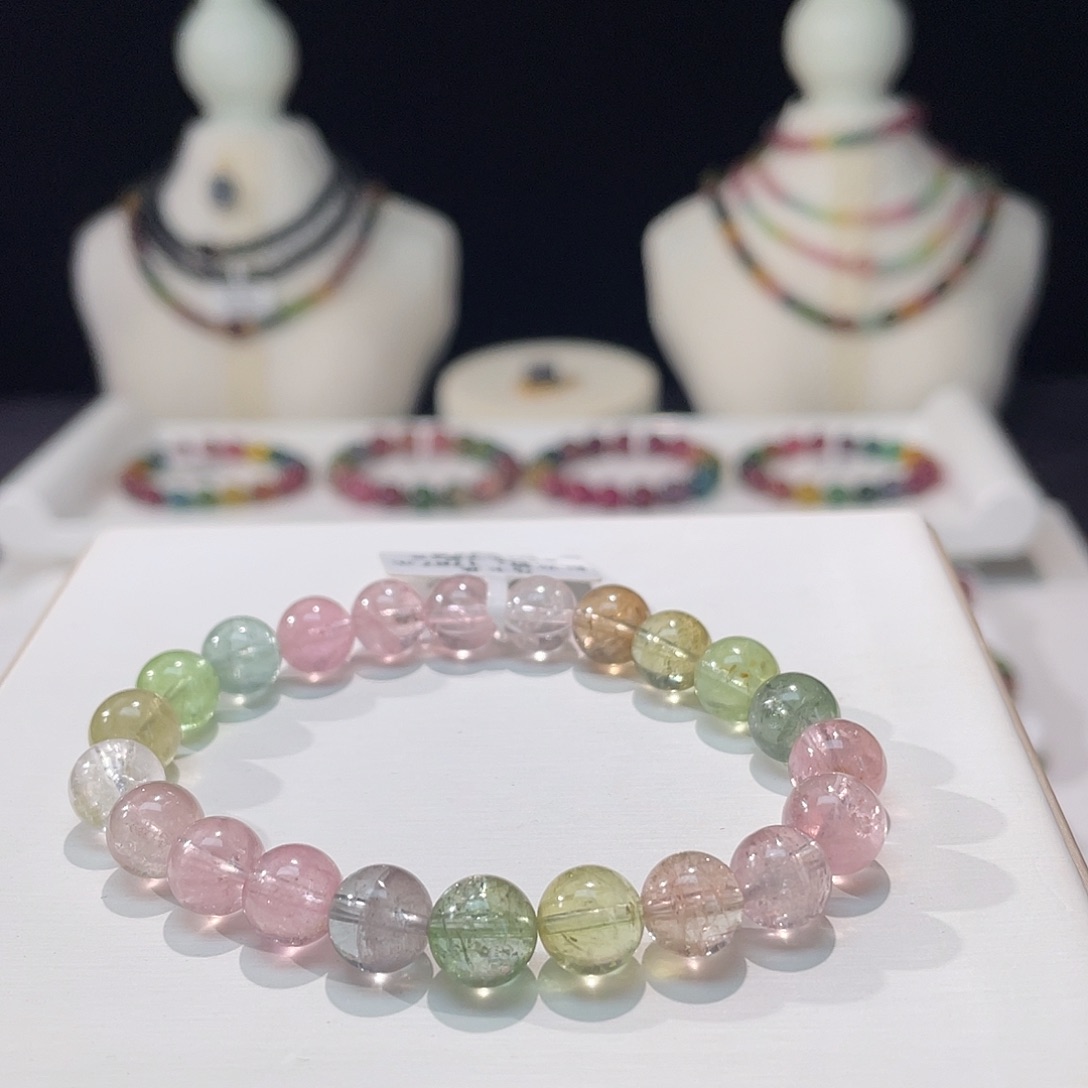 碧玺手串未镶嵌8.5mm+    