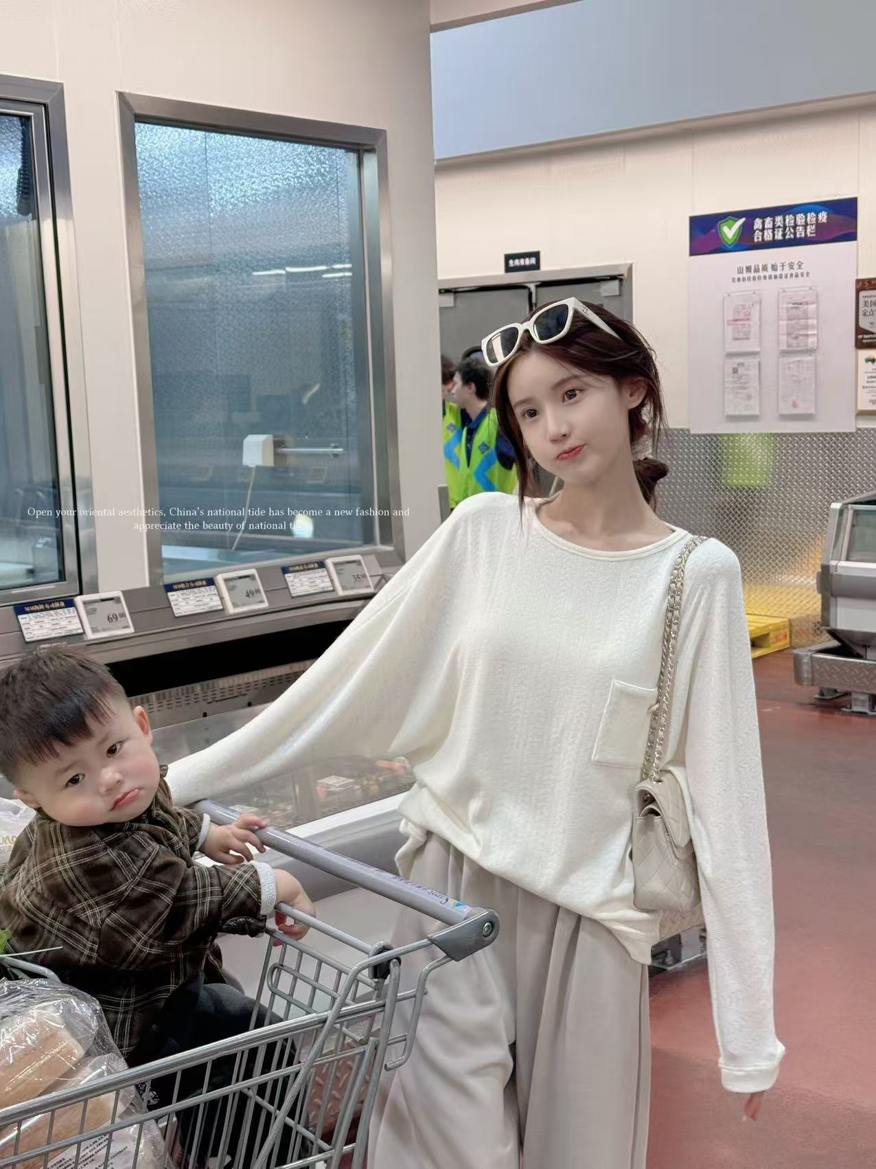 妖精的美美【糯糯香草】舒服自在重工艺双花线松弛感针织上衣