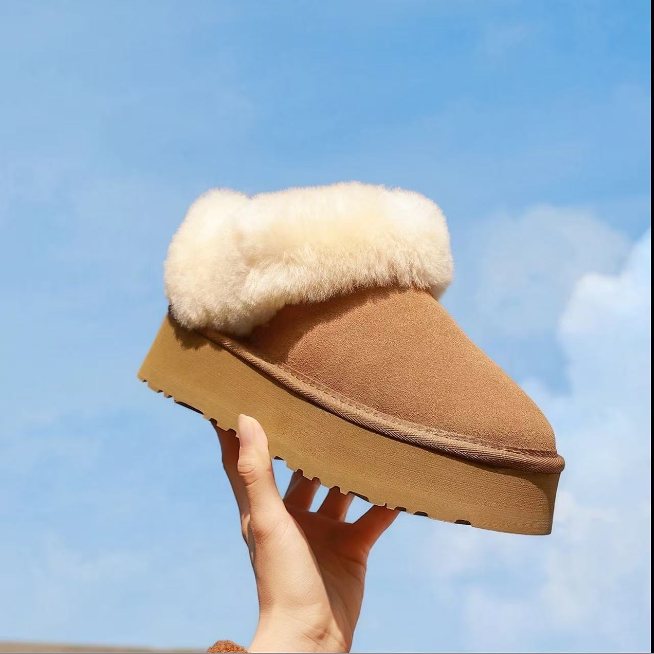 【门店断码】桑坡1:1you标塔茨勒便鞋网红款短筒皮毛一体加厚雪地靴