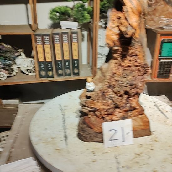 快***生泥塑21北沉香琥珀木天然造型山水摆件。