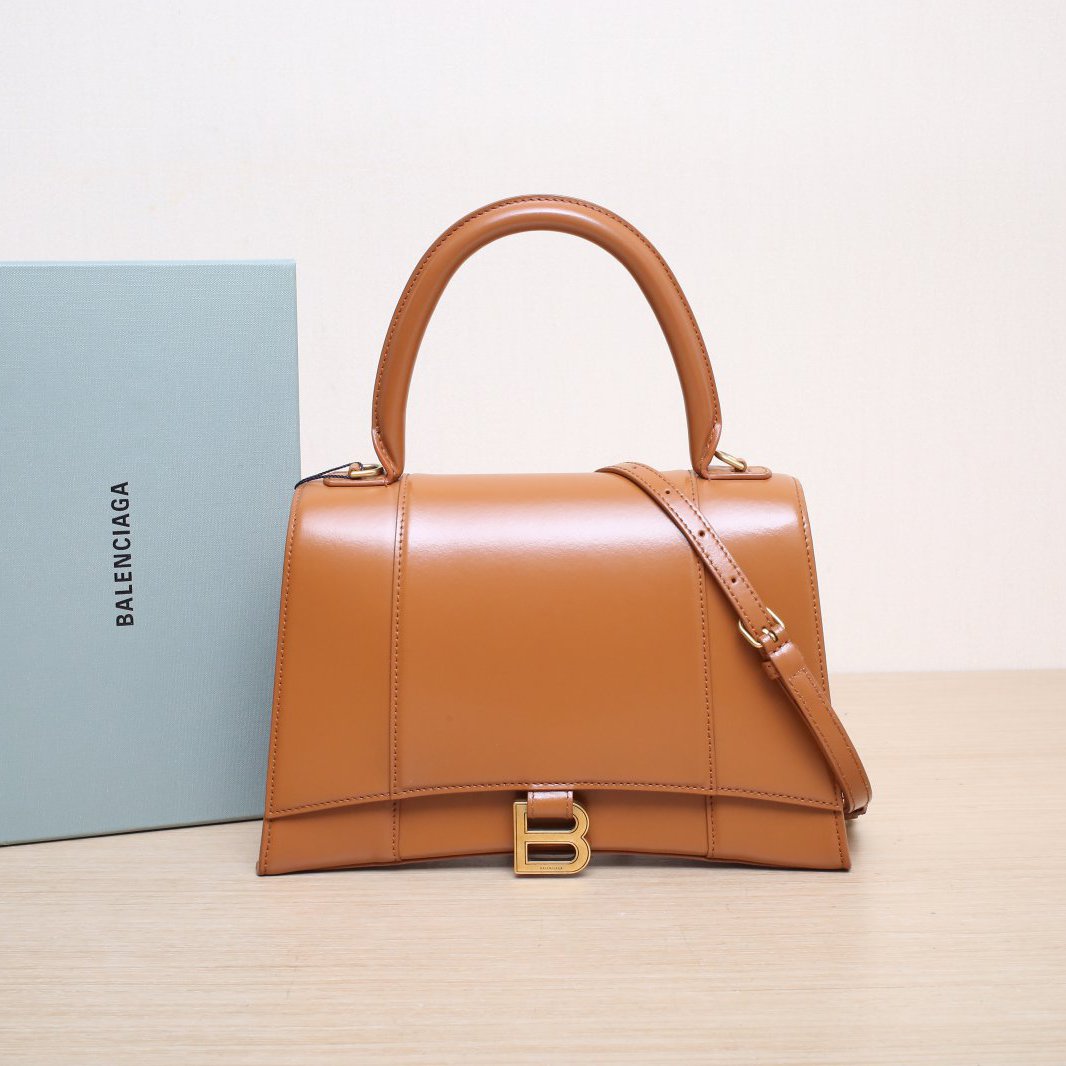 99新 Balenciaga/巴黎世家 小花攀攀Hourglass 沙漏 M码 棕色