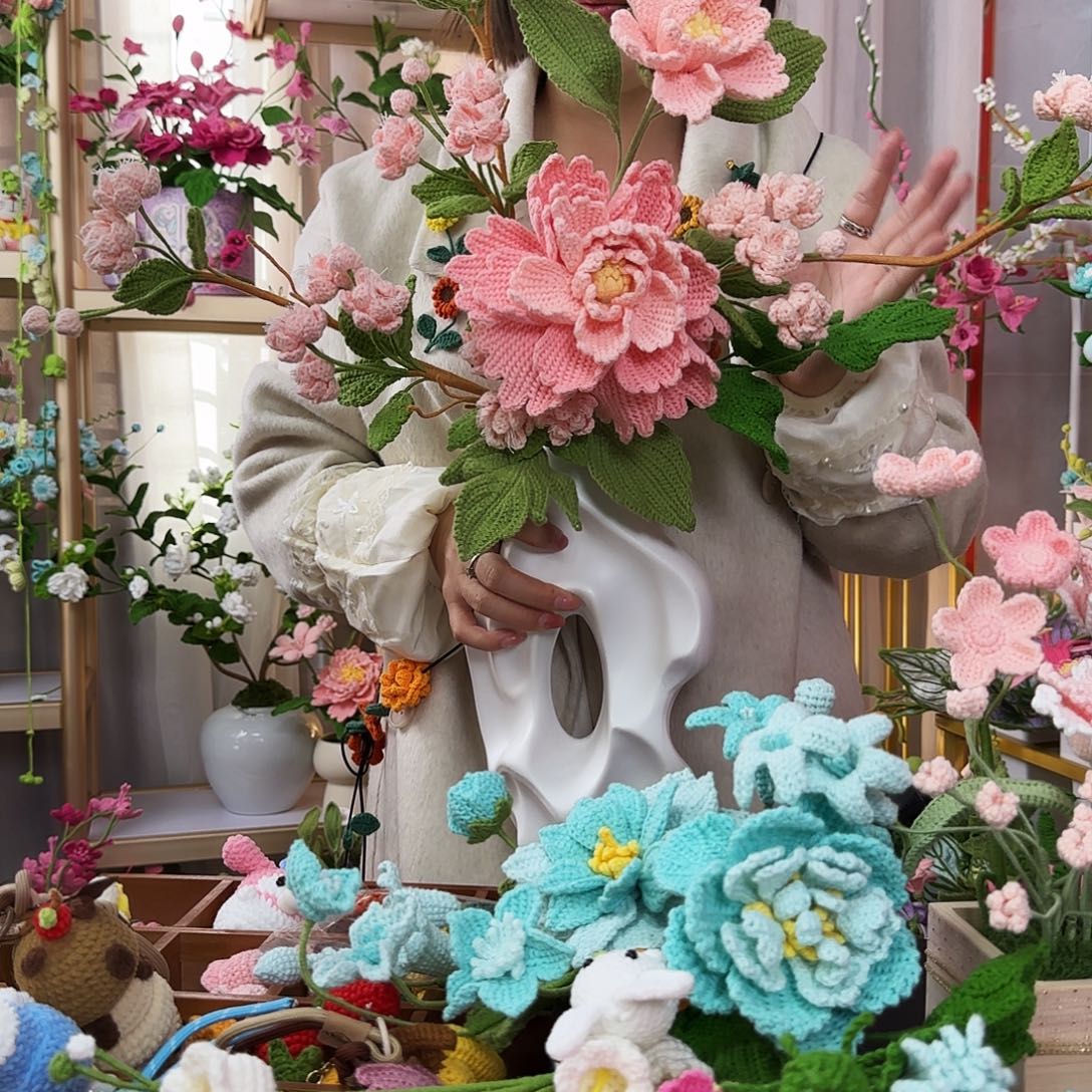 纯手工钩织钩织花束