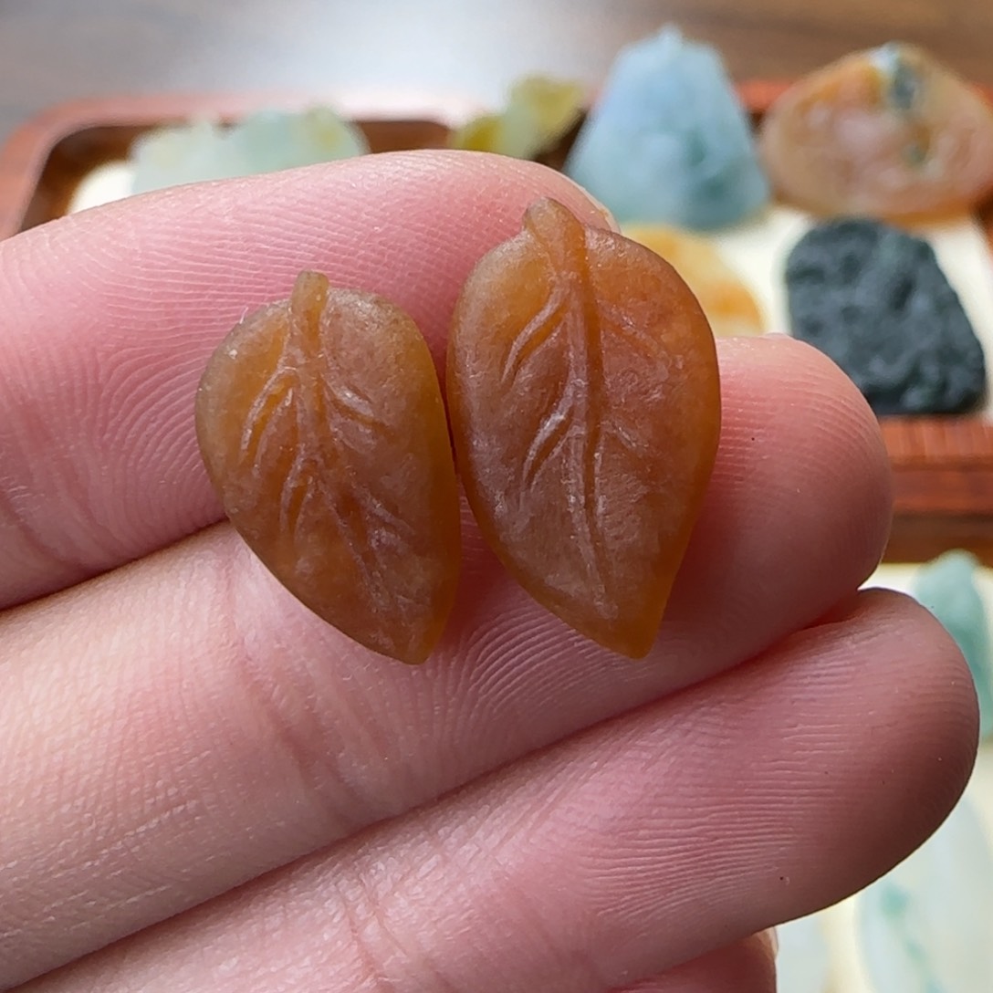 定制翡翠未镶嵌叶子