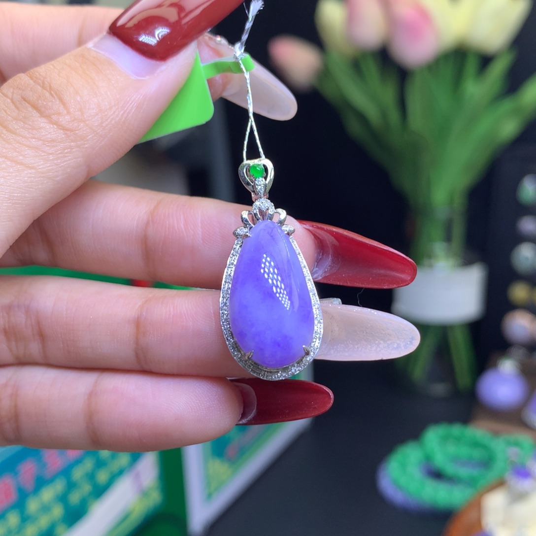 翡翠颈饰18K金镶嵌天然