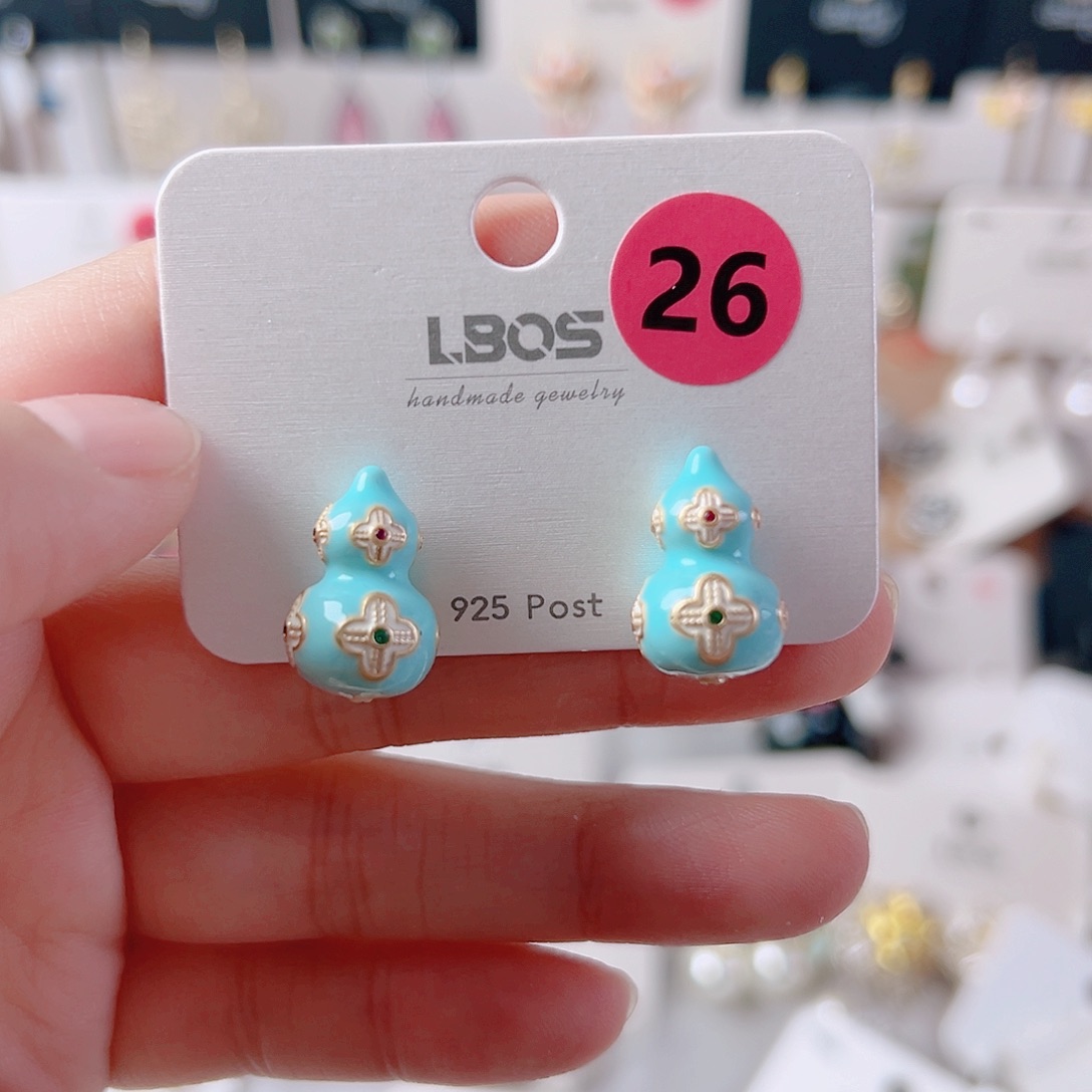 琉璃纯铜合金耳环的