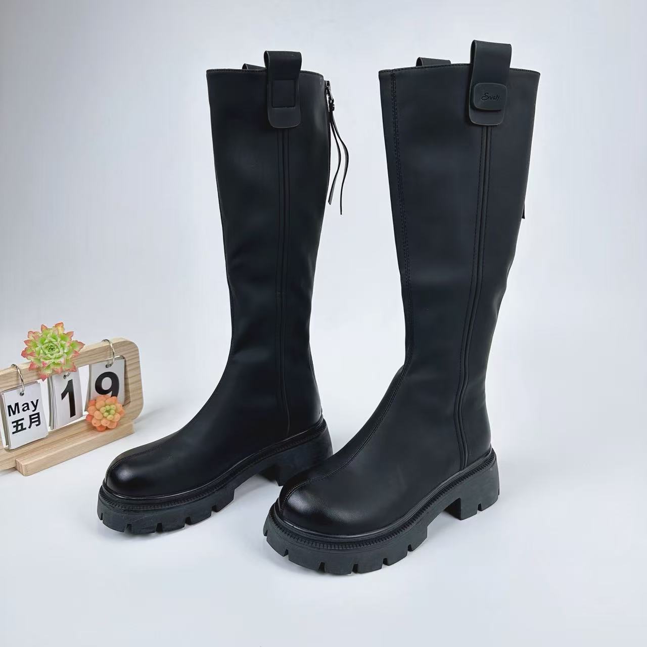 小强家女鞋  厚底靴子高筒小个子长靴（A643-68-2）（F342341254-10）