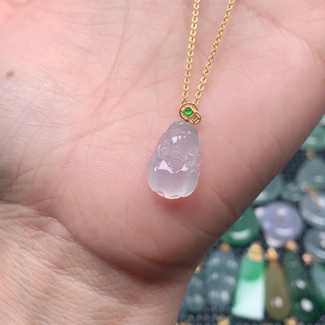 【闪购商品】翡翠吊坠(不含链)18K金镶嵌