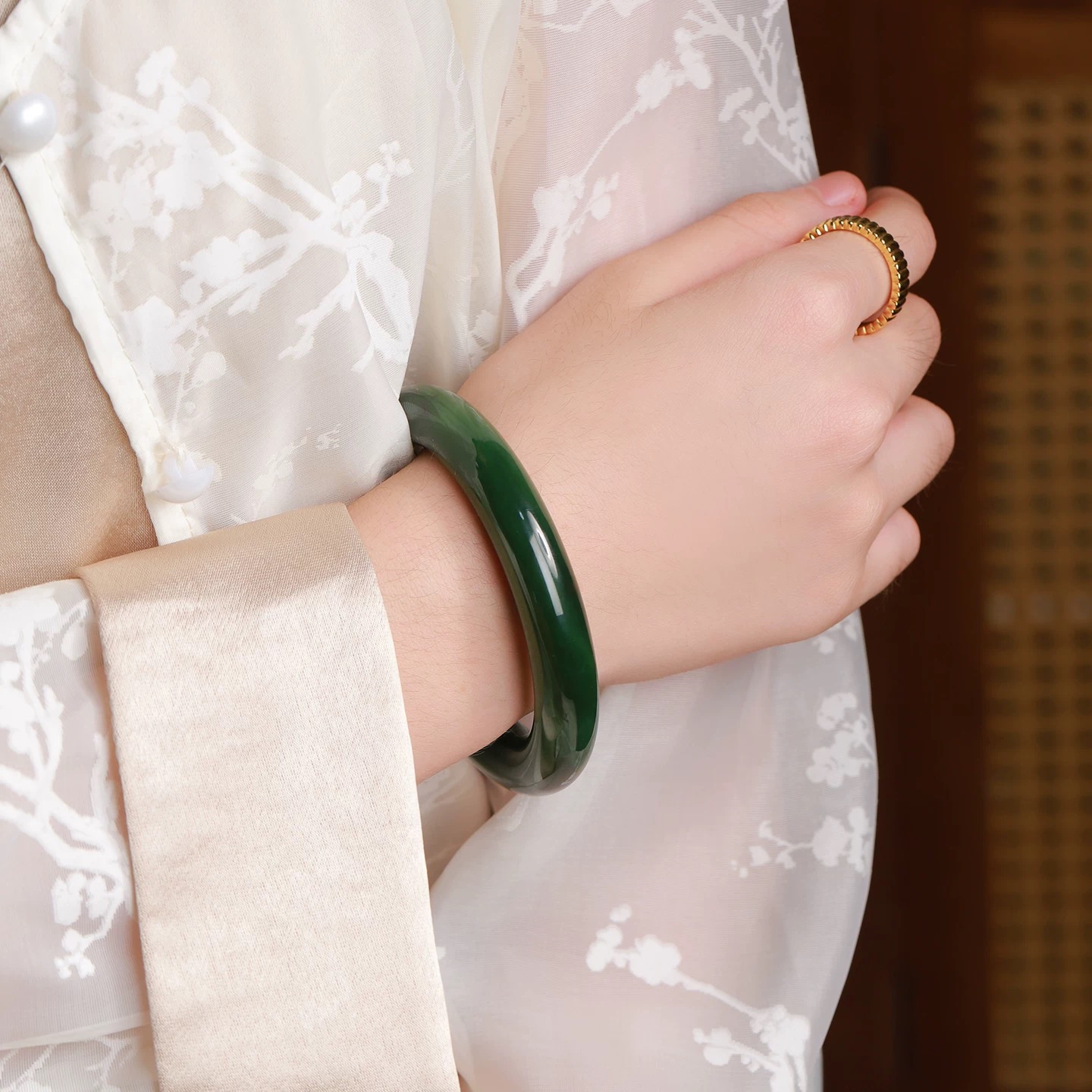 天然辰砂大福精品文玩手镯 H-0082