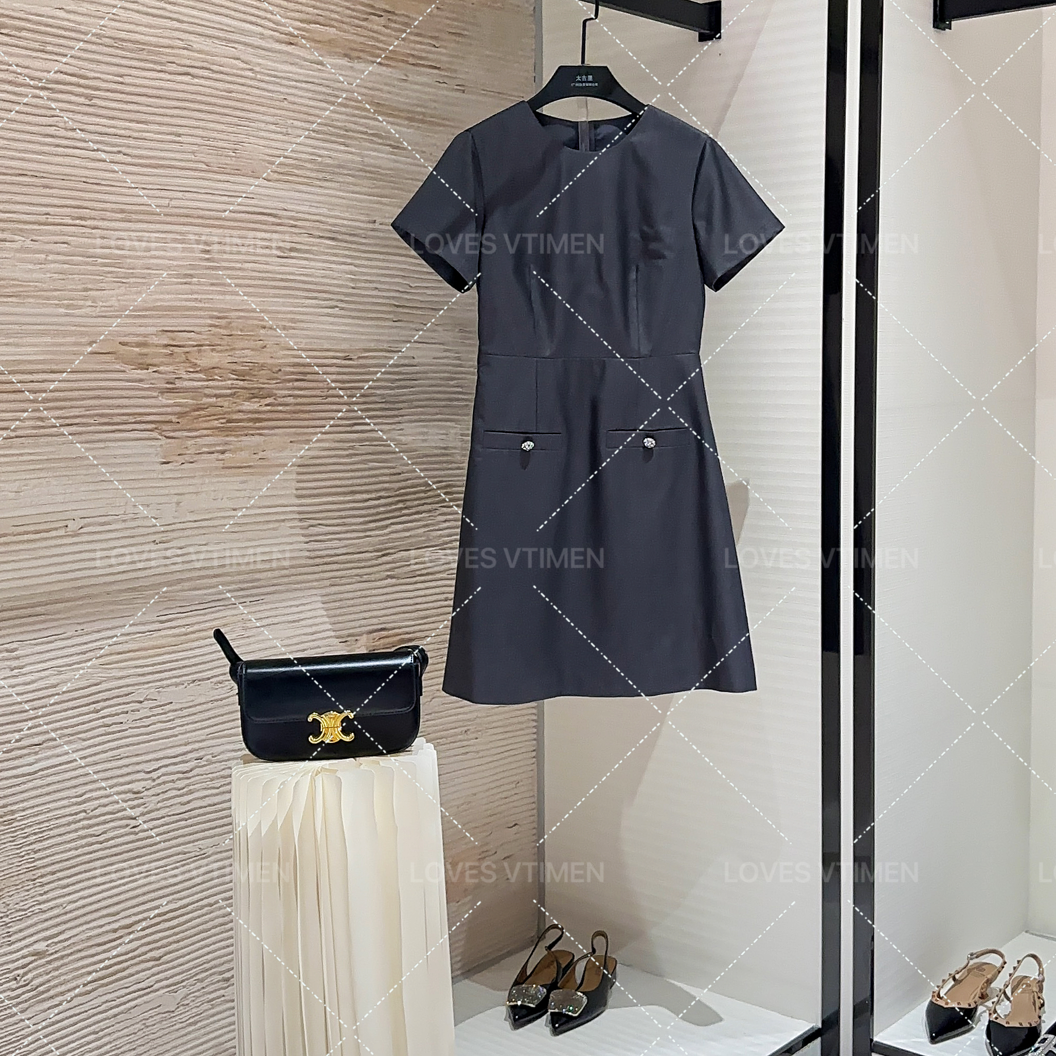 LL/赫本风高定显瘦气质法式时尚长款连衣裙LOVES-A1719