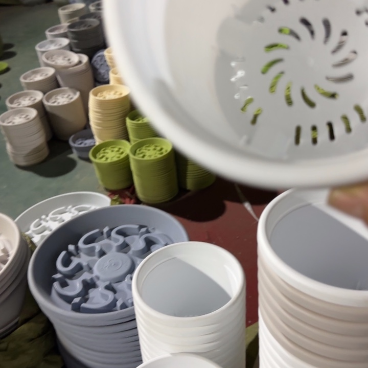 四季2号10个盘10个托盘白色的花盆