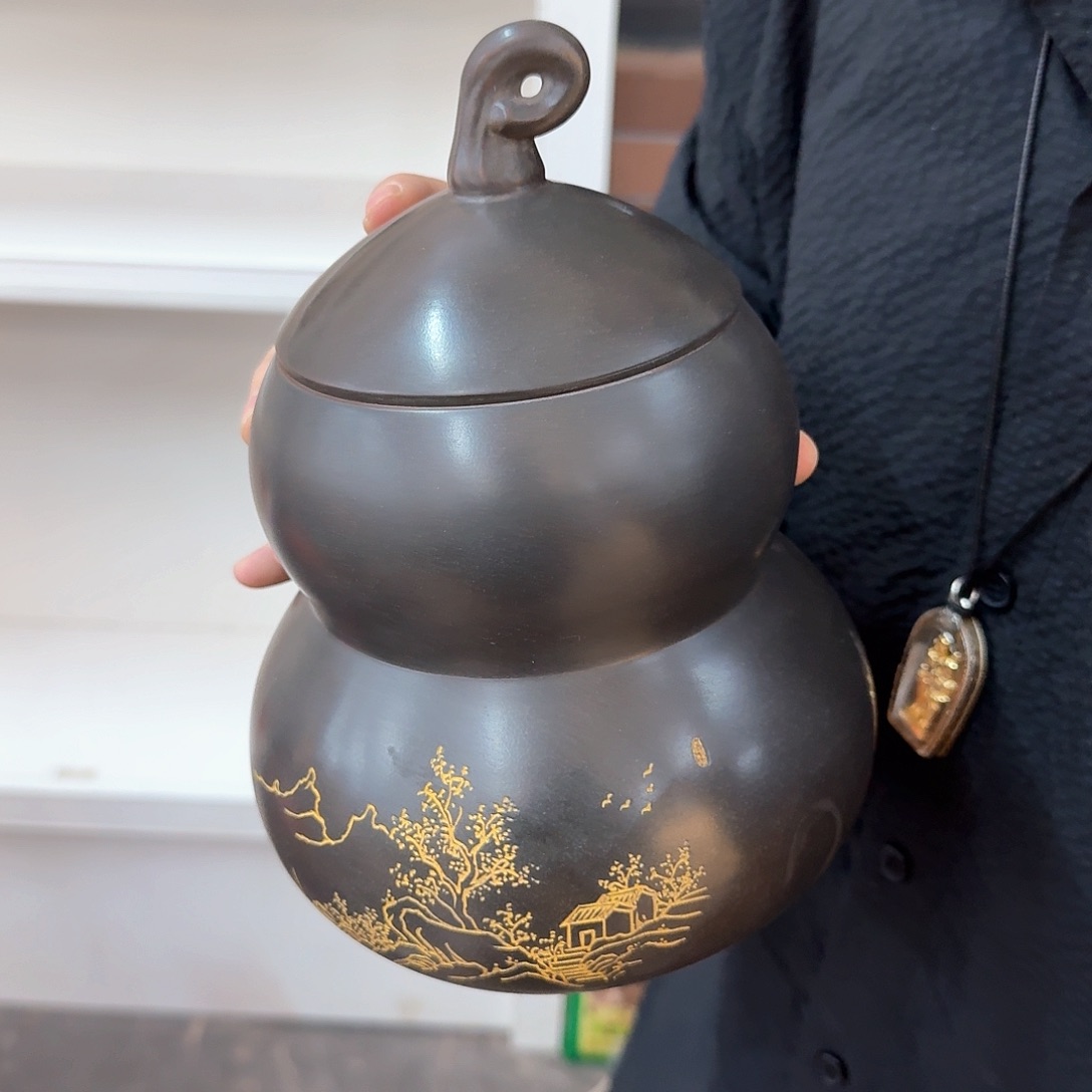 钦州坭兴陶原矿泥茶叶罐一斤