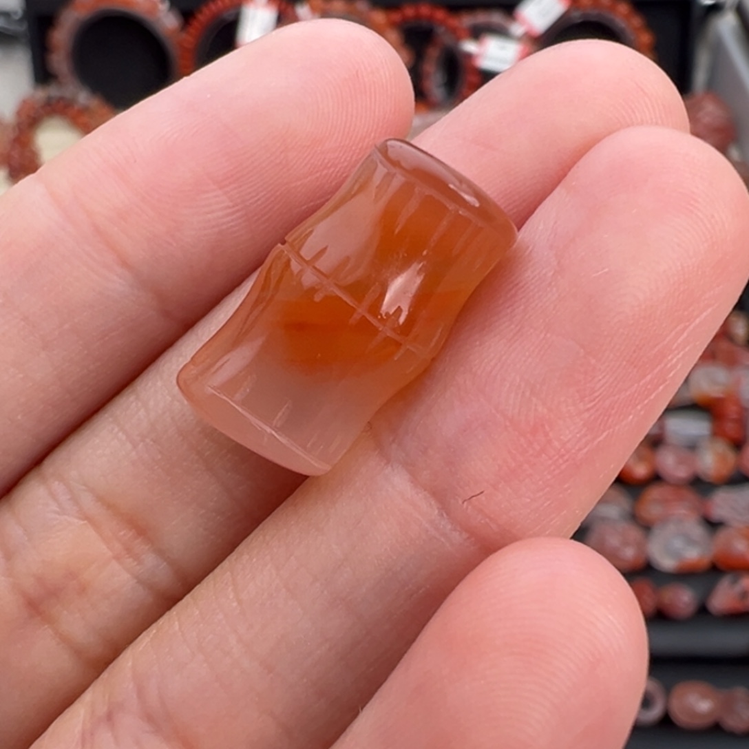 南红玛瑙未镶嵌颈饰冰橘竹节