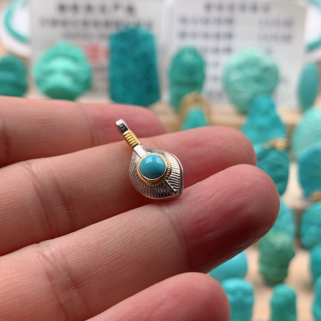 绿松石配饰银S925镶嵌