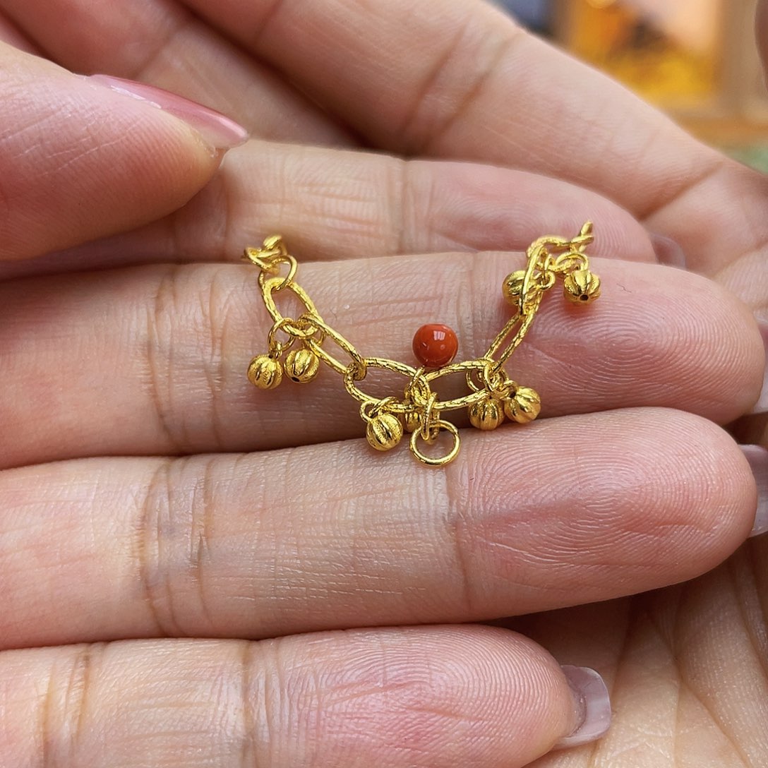 南红玛瑙套链18K金镶嵌