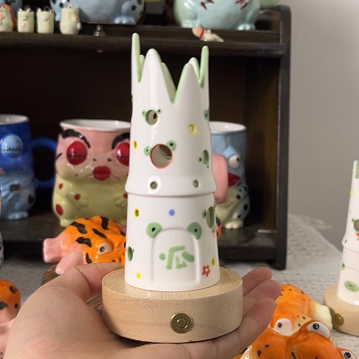 陶青蛙小台灯可爱