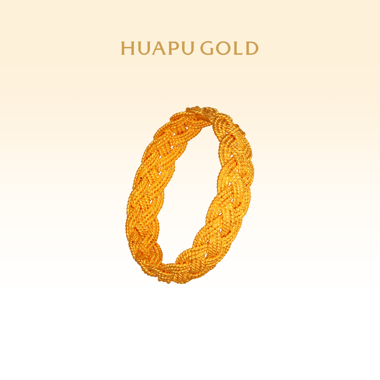 【華铺黄金】古法黄金戒指  福·佑 富贵连绵 足金2-3g