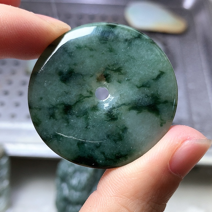 颈饰未镶嵌翡翠缅甸翡翠飘花平安扣