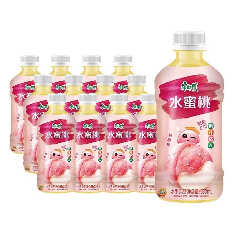 康师傅正品水蜜桃330ml*1/12瓶装整箱批发水果饮品饮料