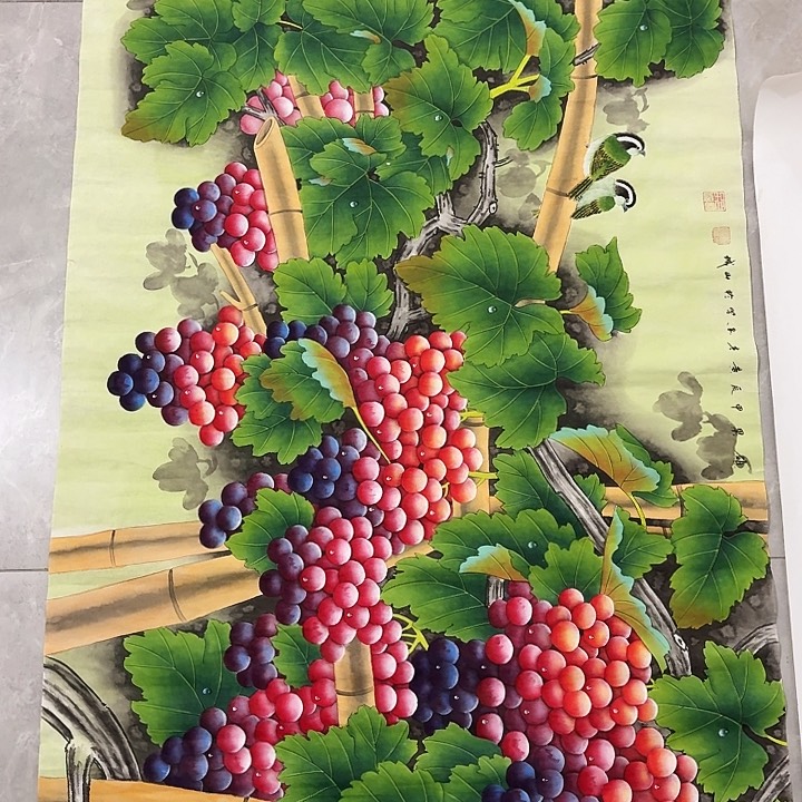 国画黄春香国画葡萄尺寸180*96