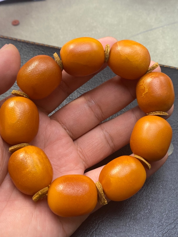 天然琥珀蜜蜡手串21m