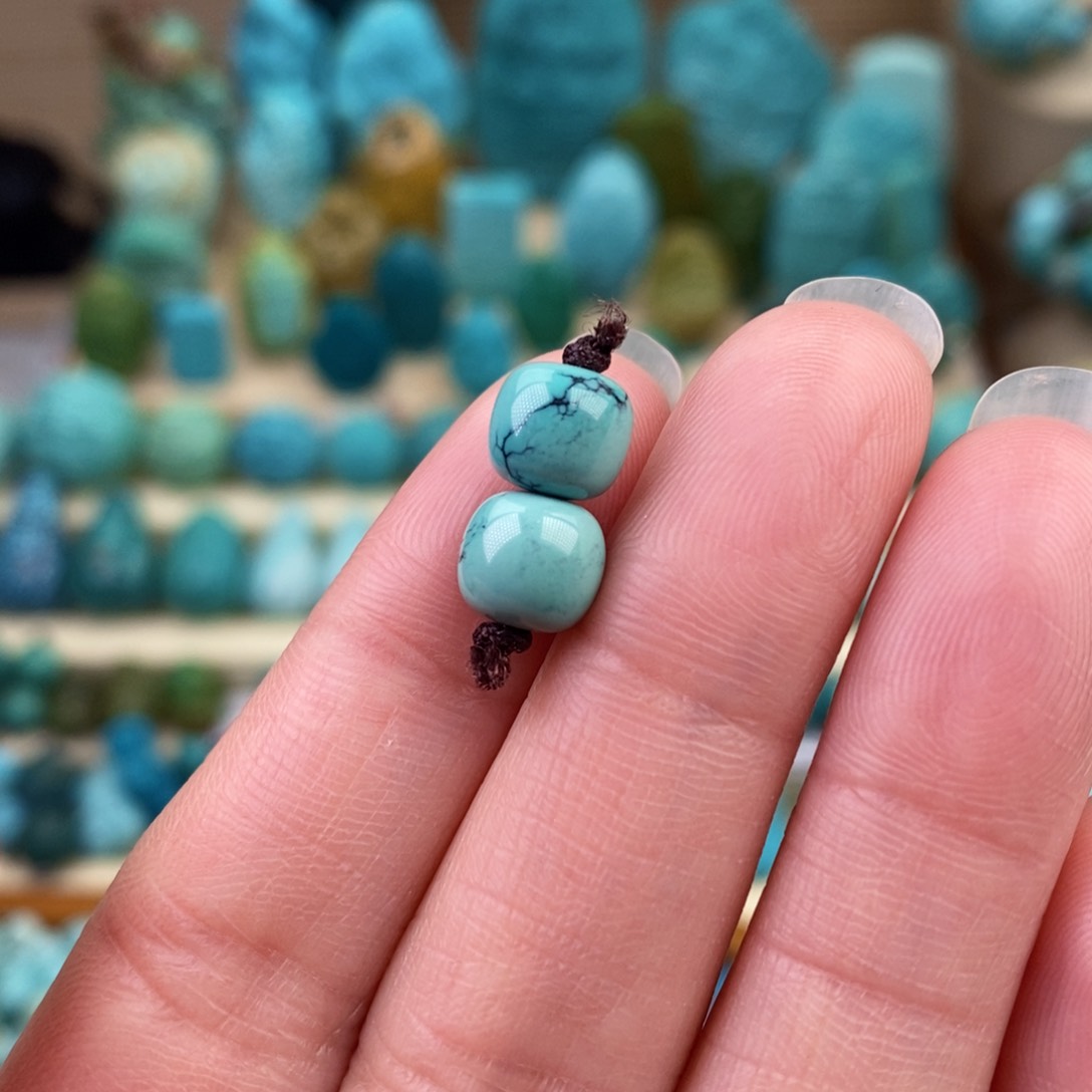 绿松石珠宝奇石未镶嵌7.5mm