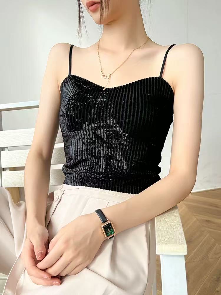 女士新款丝绒吊带