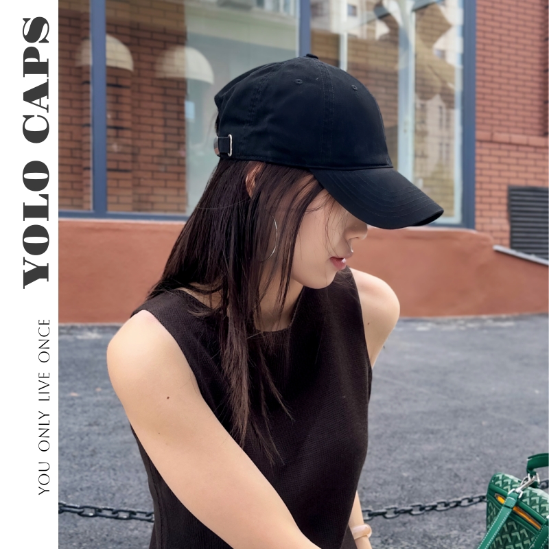 【轻奢纯色光板帽】碳素棉高品质加大加深 简约百搭软顶弯檐鸭舌帽
