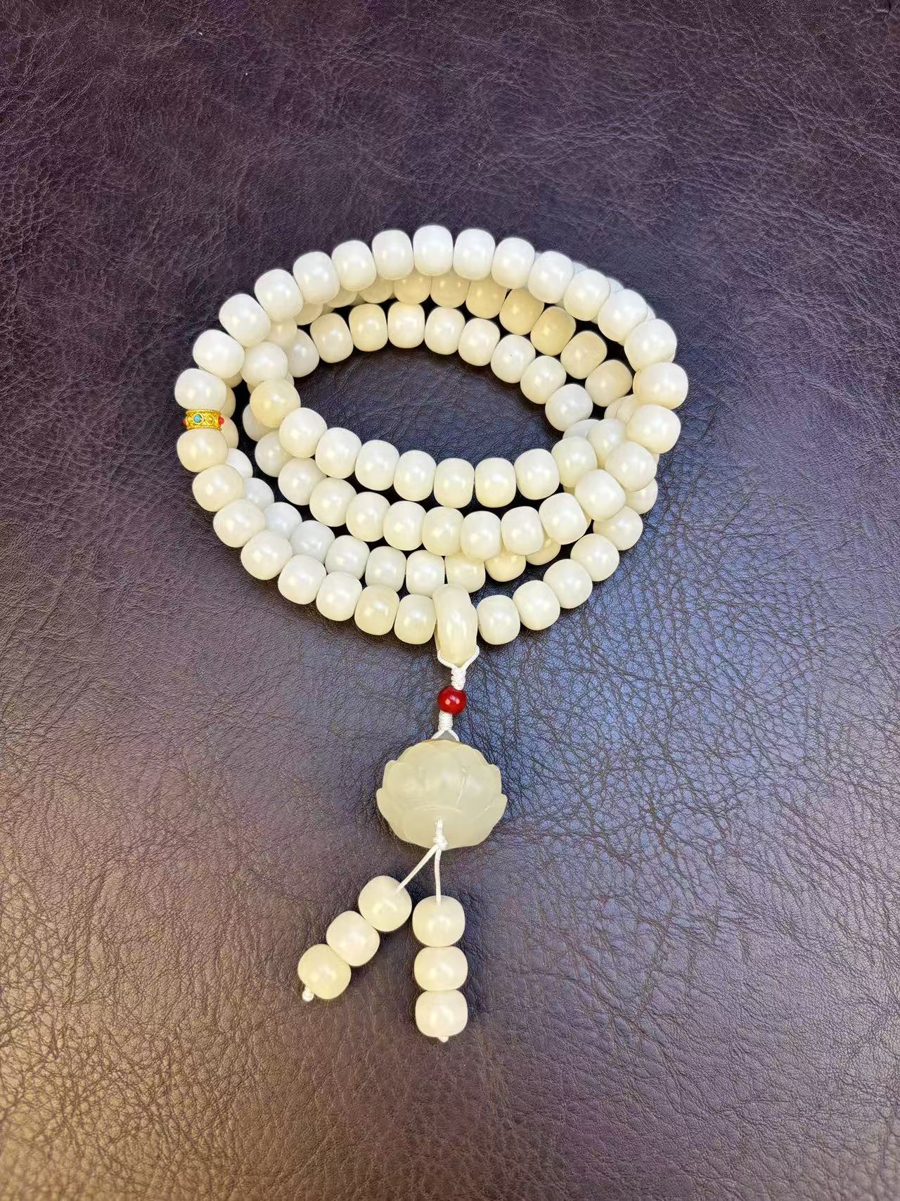 0107白玉菩提108珠xk0107（无礼盒）