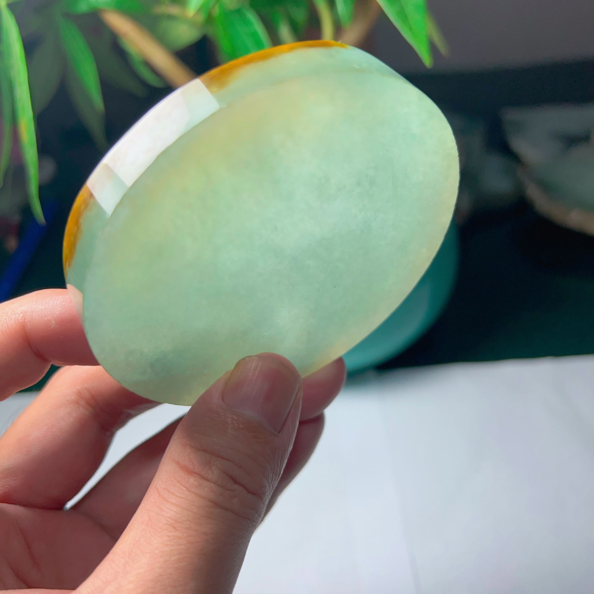 纯天然缅甸A货翡翠老坑冰种带黄翡手镯定制