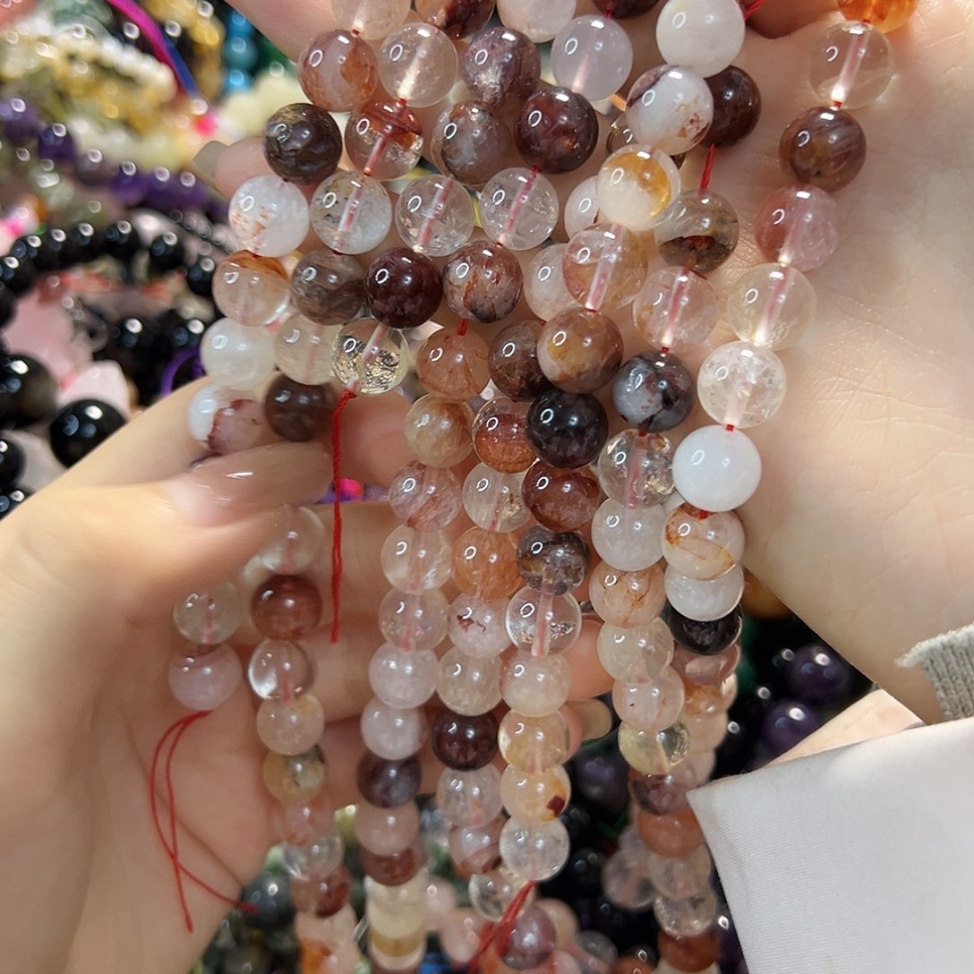 玛瑙/玉髓未镶嵌珠宝半成品红胶花卡10一条