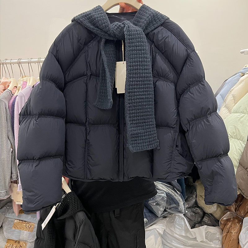 SHALLDOER【雾光花影】保暖少女感针织连帽棉服女时髦洋气减龄百搭