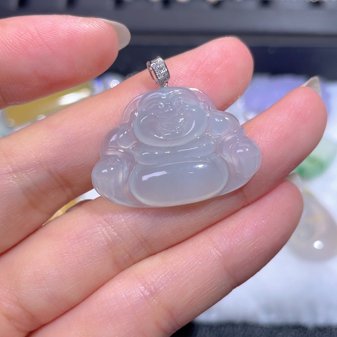 颈饰18K金镶嵌翡翠翡翠