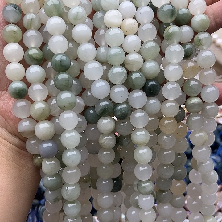 未镶嵌玛瑙/玉髓珠宝半成品2条10mm天山翠