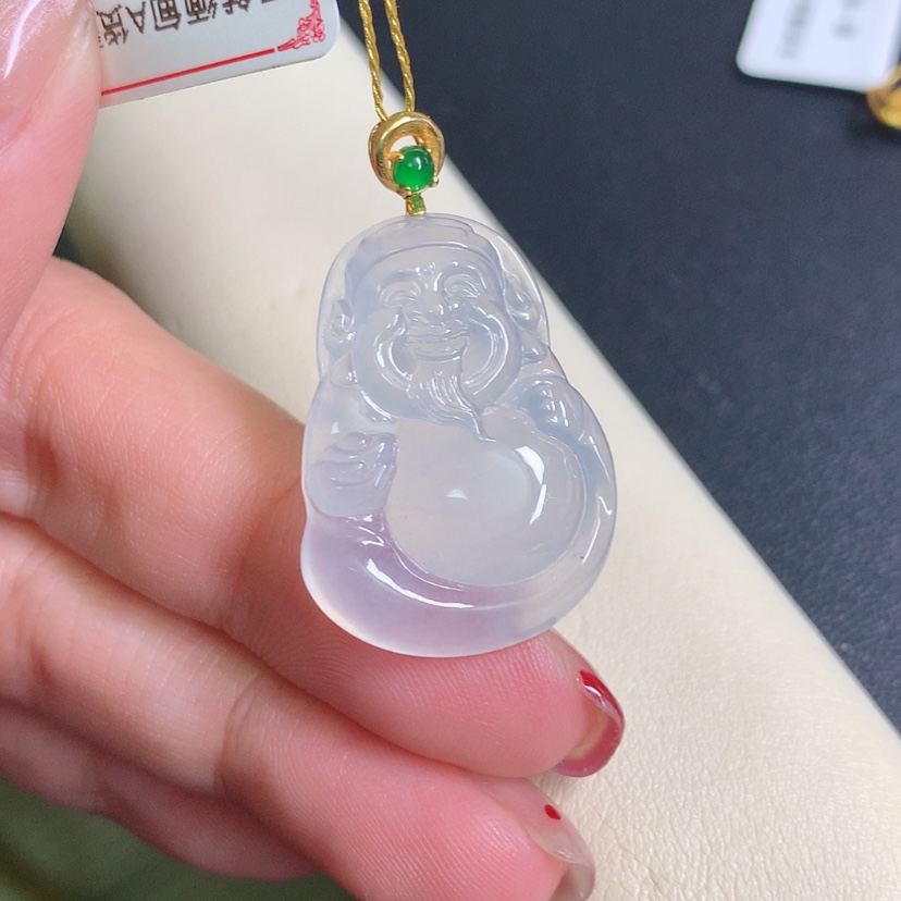 【闪购商品】翡翠颈饰18K金镶嵌财神