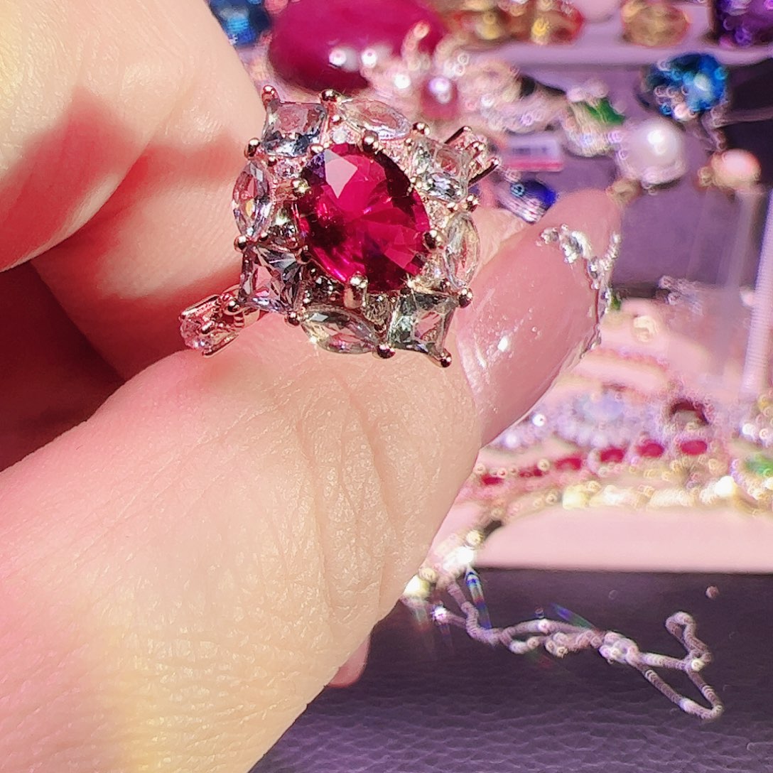 碧玺碧玺戒指银S925镶嵌