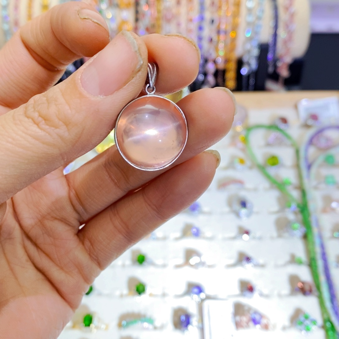 水晶吊坠(不含链)银S925镶嵌