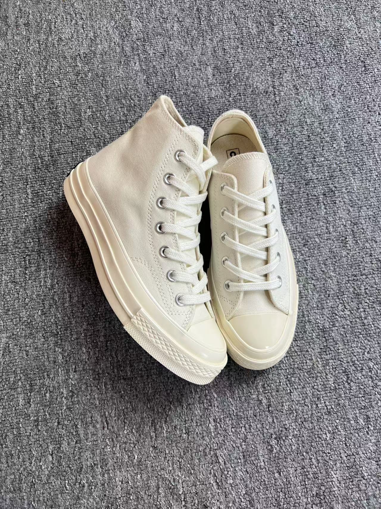 经典纯白色高低帮1970s高低帮帆布鞋时尚百搭情侣休闲鞋