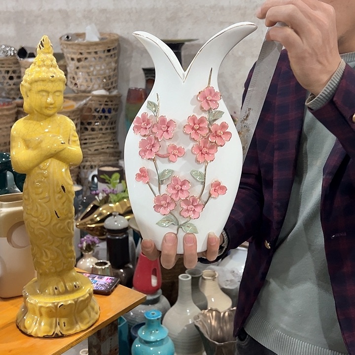 瓶高度32厘米口径5厘米微瑕捡漏干裂痕迹