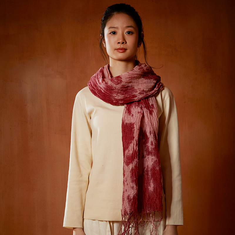 山下的家 四季围巾 棉麻植物扎染百搭轻薄透气气质保暖披肩文艺