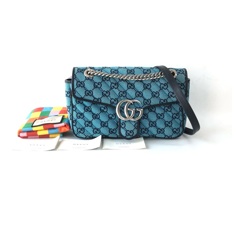 95新 GUCCI/古驰 安洁利严选 GUCCI帆布马蒙26单肩包 WHZ502168H