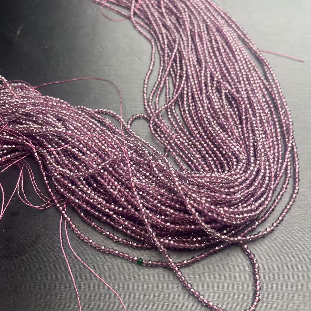 ZBG1376紫水晶切面小米珠长链(天然珠宝多样性发其一）