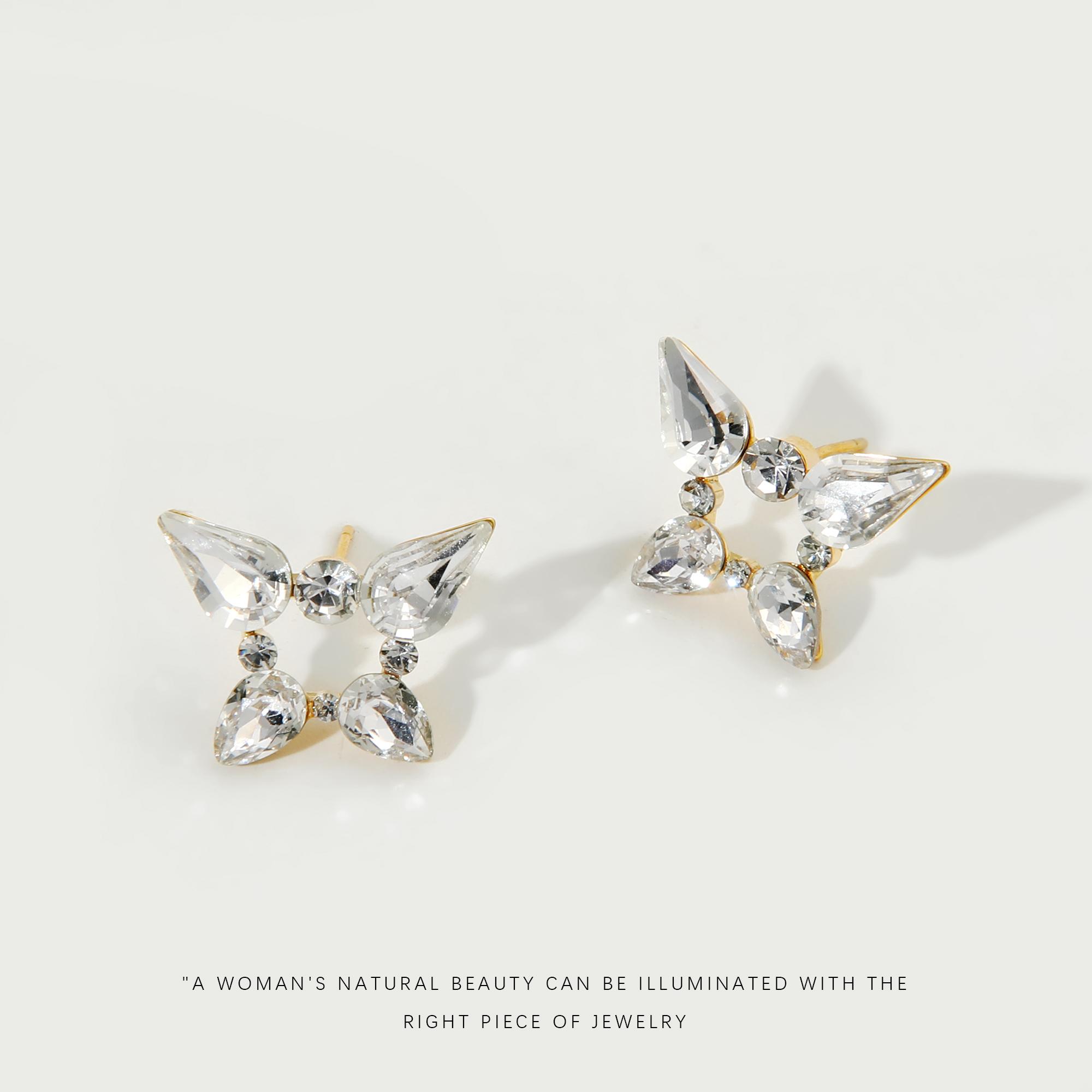 铜合金锆石耳饰 经典百搭高级感气质设计感耳钉X1044