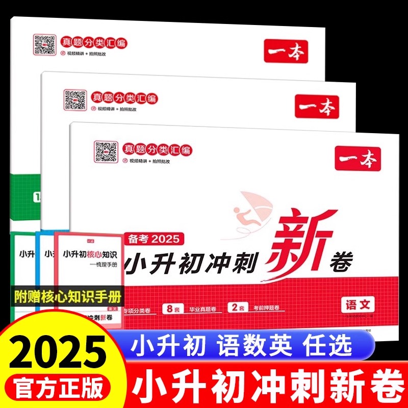 2025版一本小升初冲刺新卷语文数学英语真题卷+专题卷+模拟卷期中