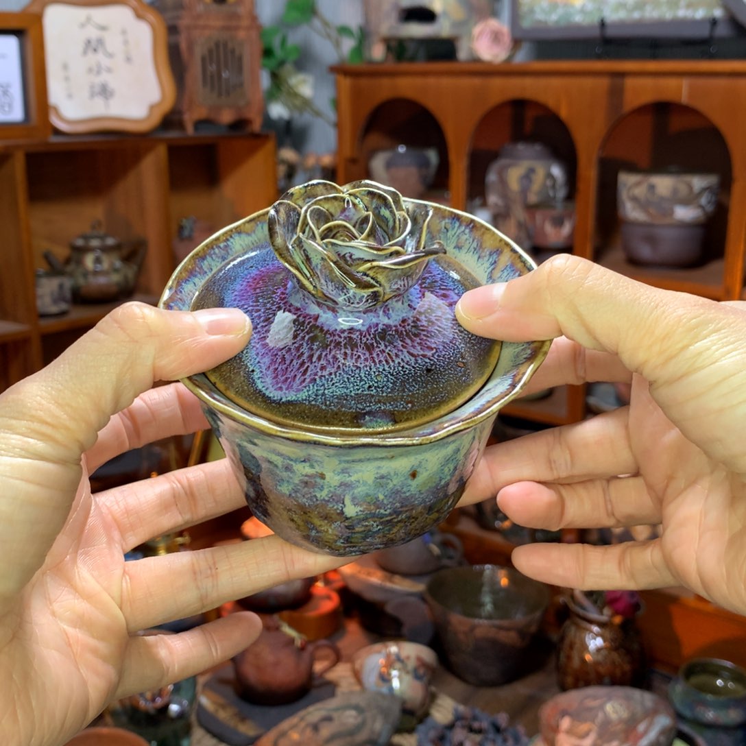 陶莫奈的那抹紫盖碗