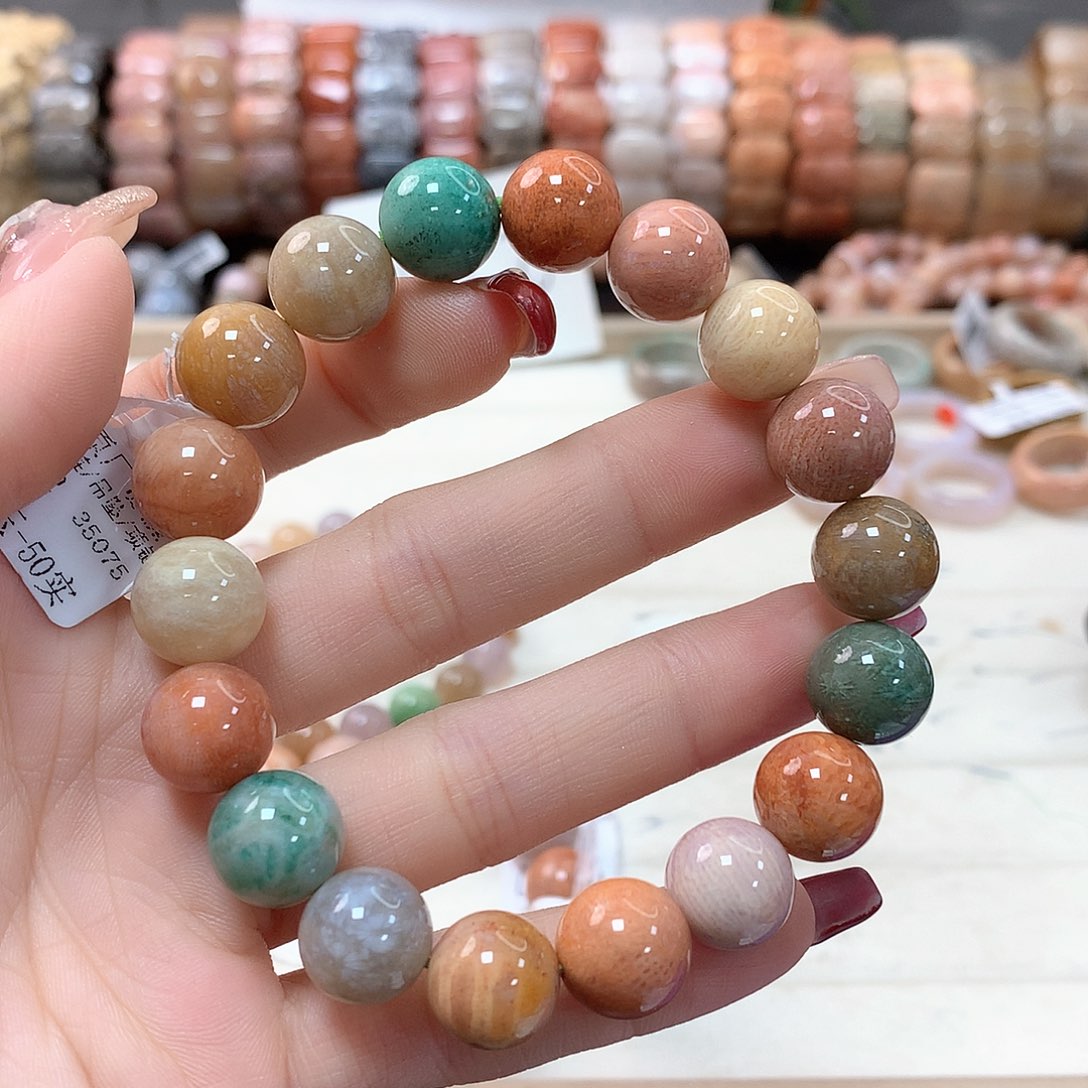 硅化珊瑚（珊瑚玉）手链未镶嵌安*196