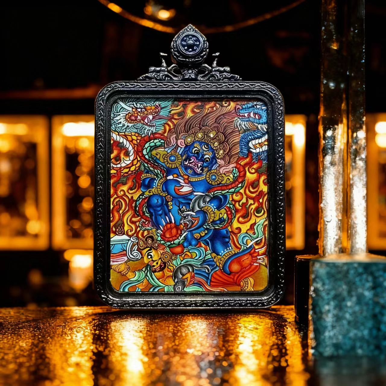 黑财神偏C横C之王唐卡纯手绘【4*5cm招米米】