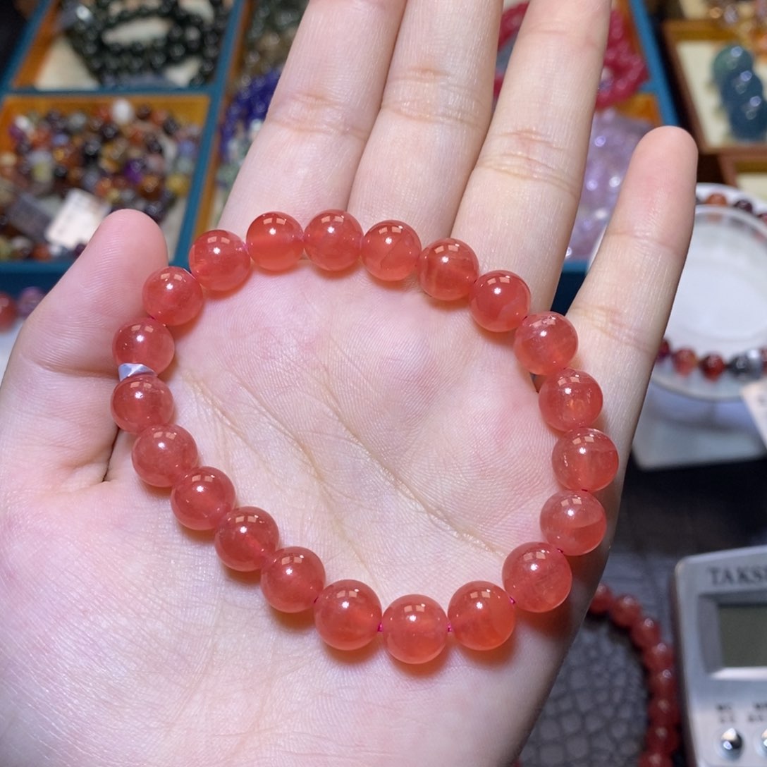 菱锰矿（红纹石）手串未镶嵌手串