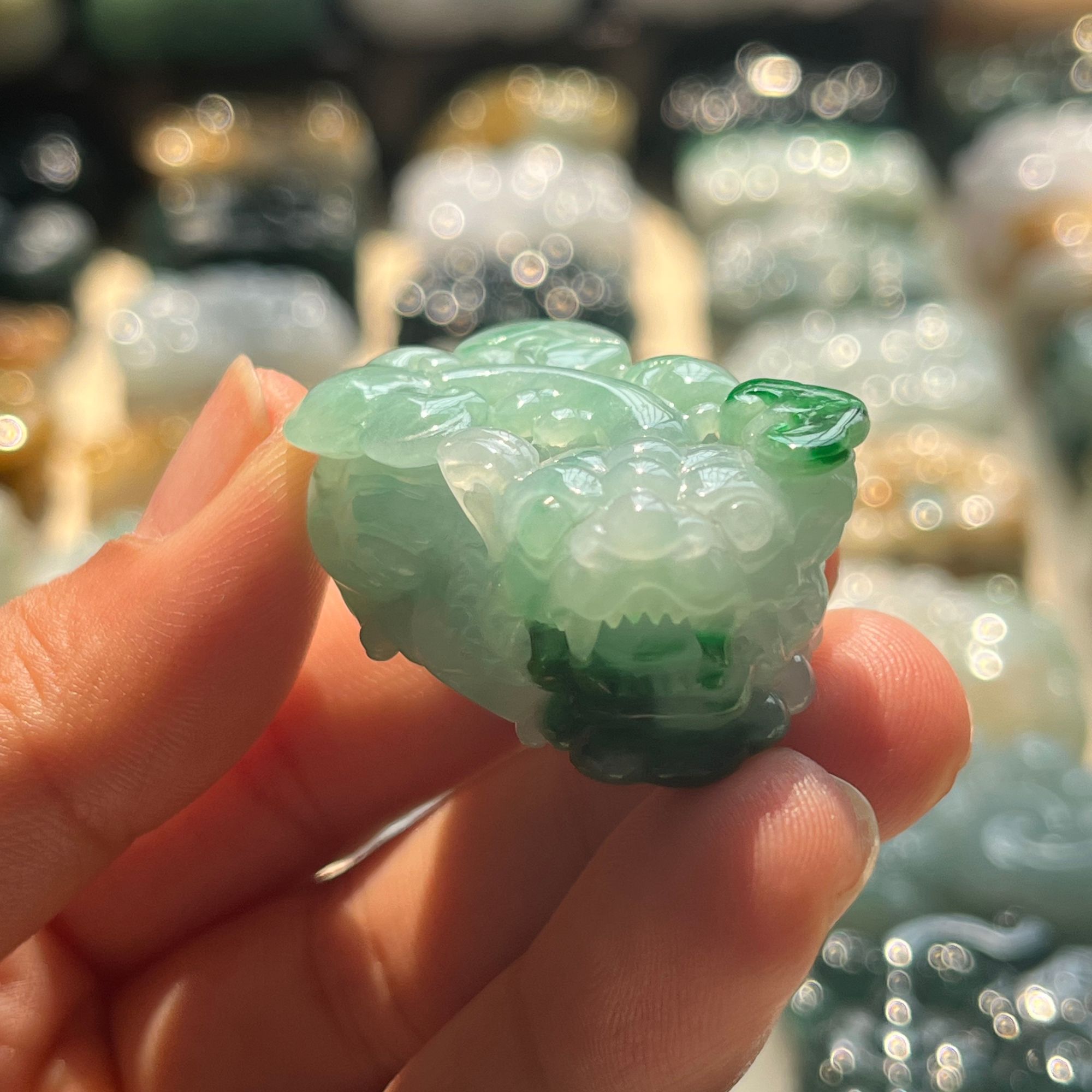 直播 天然A货翡翠貔貅吊坠男女款 皮丘皮球未镶嵌貔恘玉坠